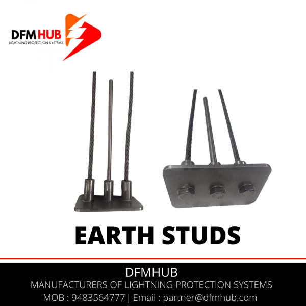 3 Way Earth Studs for structural lightning protection System